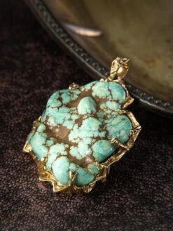 Turquoise Gold Necklace Large Blue Lagoon Valentine's Day Gift 32 Turquoise Gold Necklace Large Blue Lagoon Valentine's Day Gift -Mode Bijouterie Magasin turquoise gold prndant gabilo 0919 21 master