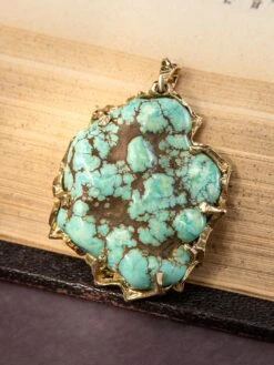 Turquoise Gold Necklace Large Blue Lagoon Valentine's Day Gift 35 Turquoise Gold Necklace Large Blue Lagoon Valentine's Day Gift -Mode Bijouterie Magasin turquoise gold prndant gabilo 0919 27 master