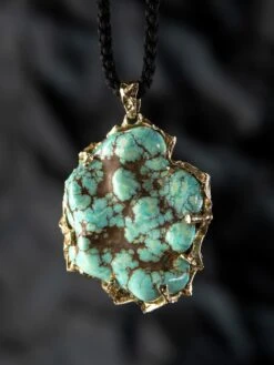 Turquoise Gold Necklace Large Blue Lagoon Valentine's Day Gift 29 Turquoise Gold Necklace Large Blue Lagoon Valentine's Day Gift -Mode Bijouterie Magasin turquoise gold prndant gabilo 0919 29 master