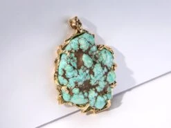 Turquoise Gold Necklace Large Blue Lagoon Valentine's Day Gift 36 Turquoise Gold Necklace Large Blue Lagoon Valentine's Day Gift -Mode Bijouterie Magasin turquoise gold prndant gabilo 0919 4 master