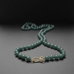 Unknown Jade Bead Necklace Translucent Bluish Green Certified -Mode Bijouterie Magasin untitled 1 236 master