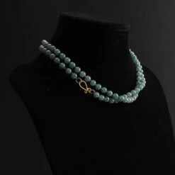 Unknown Jade Bead Necklace Translucent Bluish Green Certified -Mode Bijouterie Magasin untitled 1 240 master