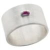 Ruby Sterling Silver Wide Ring, US7.25