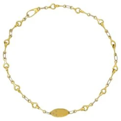 Unknown Vintage Horse Bit Link Gold Watch Chain Necklace