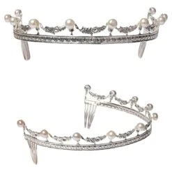 Unknown Sterling Silver Baroque Pearl Tiara