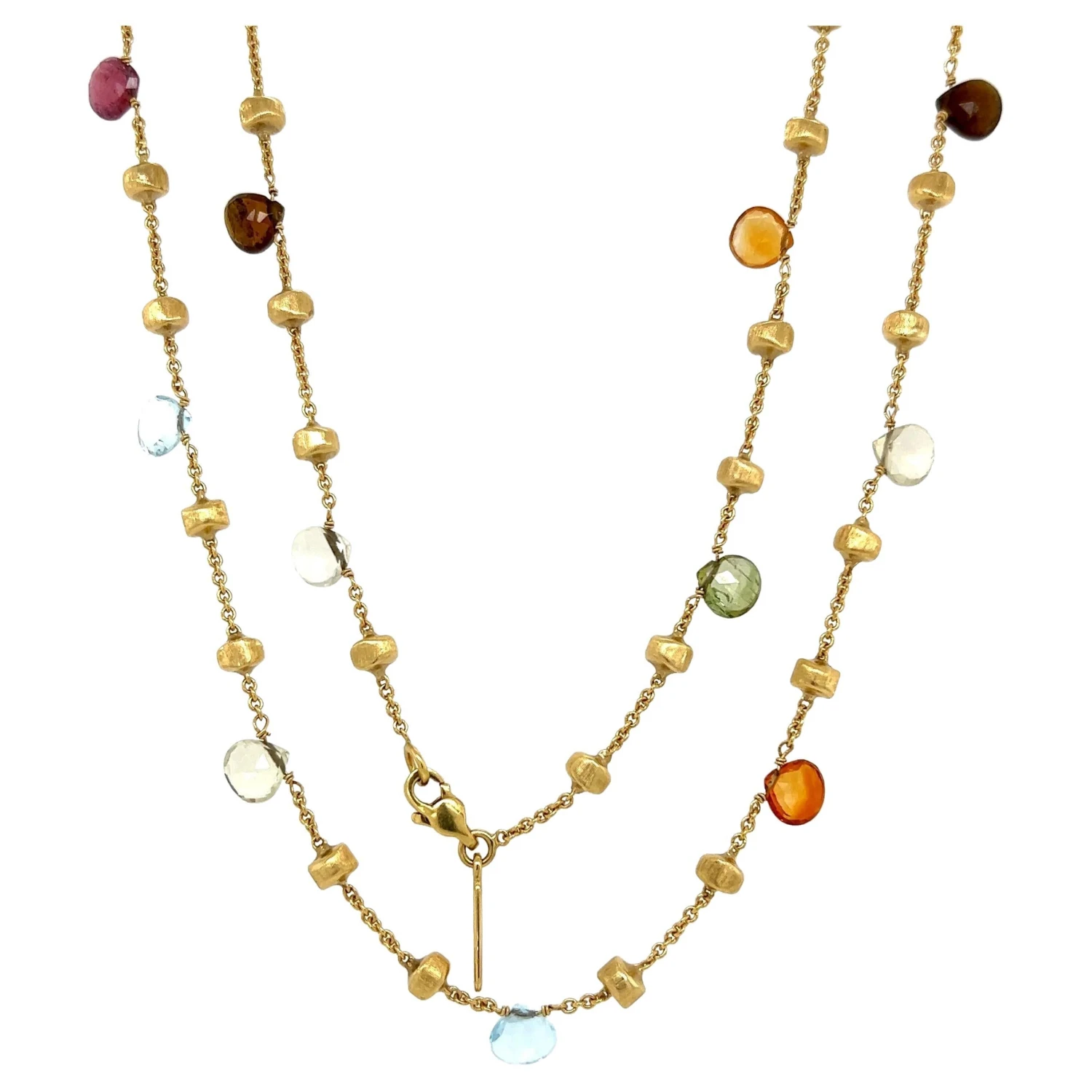 Designer MARCO BICEGO Vintage Paradise Multi Gemstone And Gold Bead Necklace 3 Designer MARCO BICEGO Vintage Paradise Multi Gemstone And Gold Bead Necklace