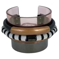 Missoni Multi-Color Brown, Black And White Bangle Bracelet