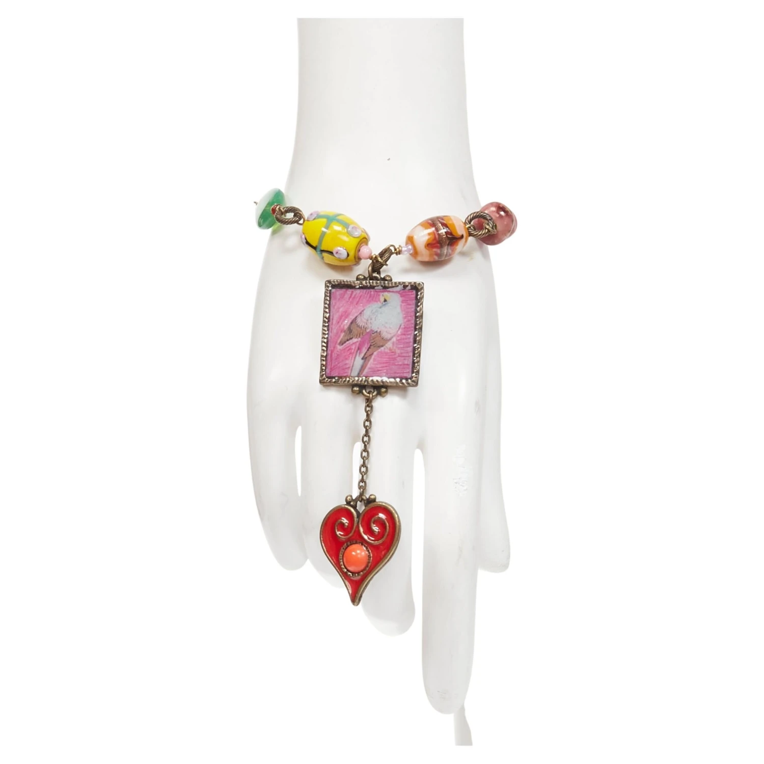 PHILIPE FERRANDIS Colorful Charms Bird Resin Frame Chain Bracelet 3 PHILIPE FERRANDIS Colorful Charms Bird Resin Frame Chain Bracelet