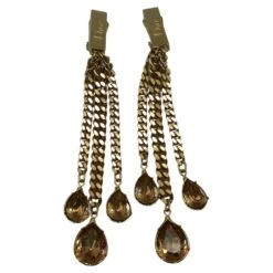 CHRISTIAN DIOR By JOHN GALLIANO Chain & Crystal Dangling Earrings