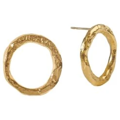 Unknown Full Circle Earrings Are Handcrafted From 24ct Gold Plated Bronze