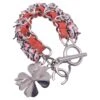 Chanel Orange Suede And Pink Tweed Chain Clover Charm Bracelet -Mode Bijouterie Magasin v 19436162 1685458022011 bg processed