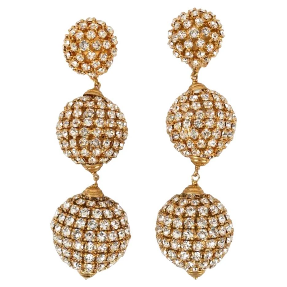 Yves Saint Laurent Earrings With Rhinestones 3 Yves Saint Laurent Earrings With Rhinestones