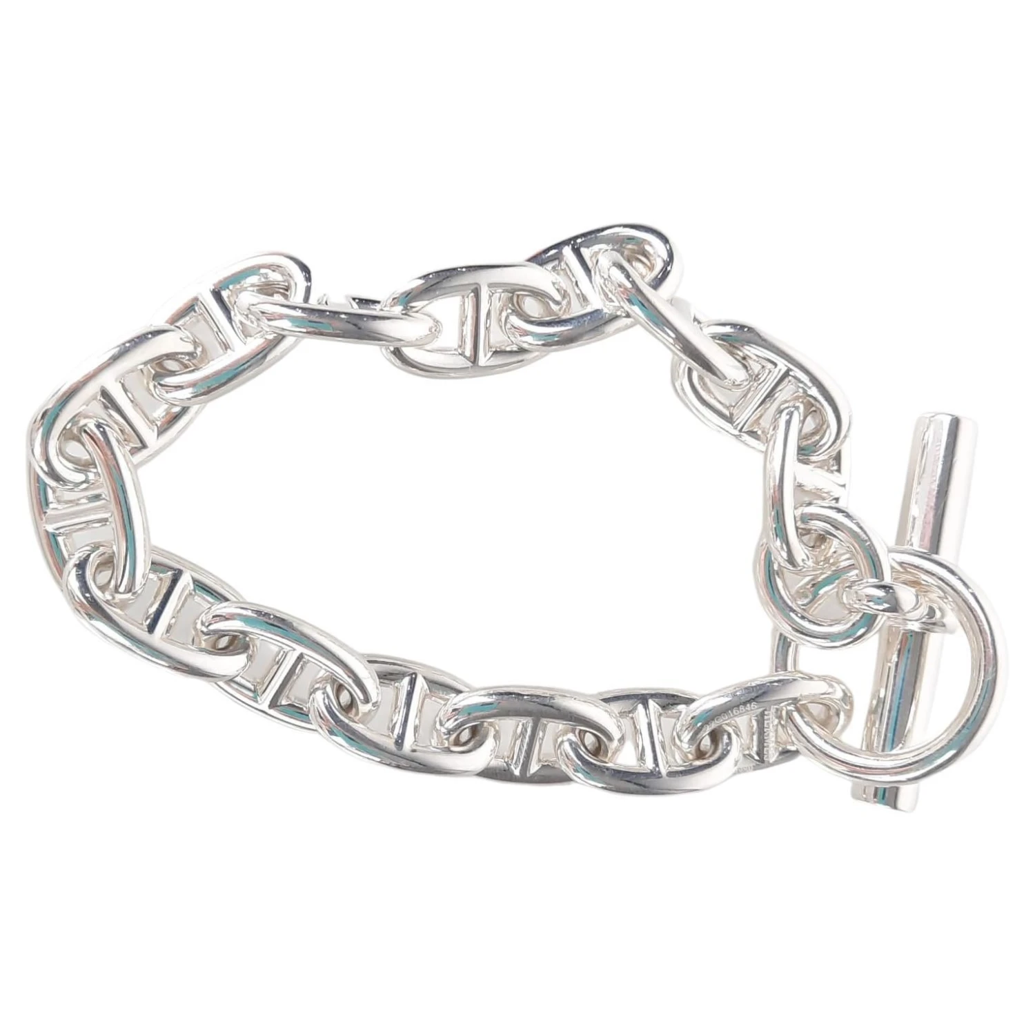 Hermes Chaine D'Ancre Bracelet, Large Size 12 Silver 925/1000 3 Hermes Chaine D'Ancre Bracelet, Large Size 12 Silver 925/1000