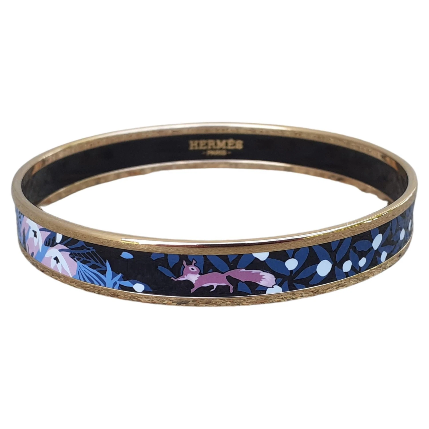 Hermès Enamel Bracelet Dans Un Jardin Anglais Shirley Rosé Ghw Size 70 GM 3 Hermès Enamel Bracelet Dans Un Jardin Anglais Shirley Rosé Ghw Size 70 GM