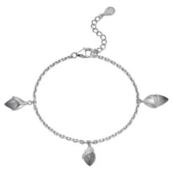 Fei Liu Grey Cat's Eye And CZ Sterling Silver Charm Bracelet