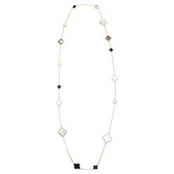 Van Cleef & Arpels Magic Alhambra 16 Motif Mother Of Pearl Onyx 18k Yellow Gold