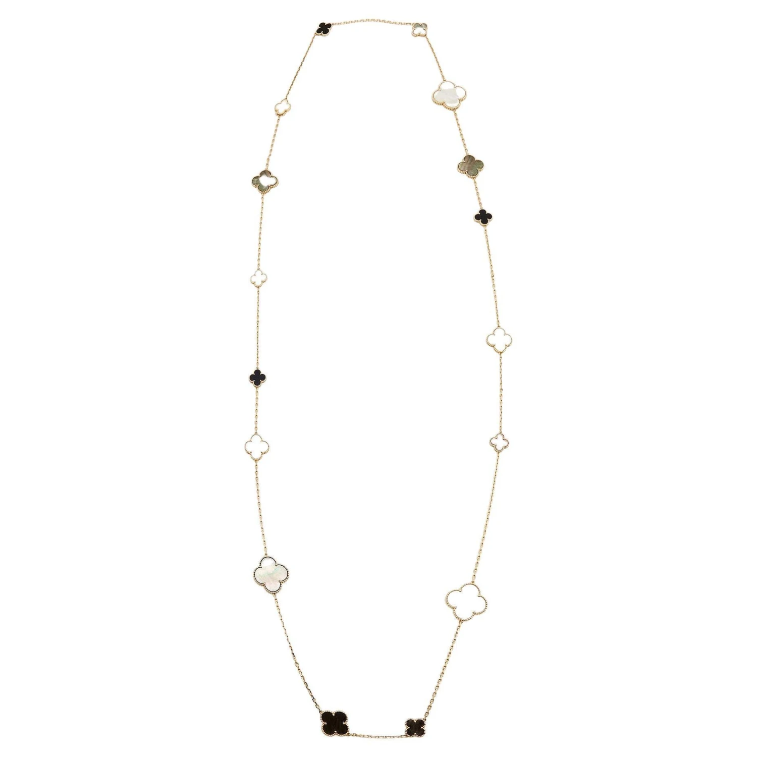 Van Cleef & Arpels Magic Alhambra 16 Motif Mother Of Pearl Onyx 18k Yellow Gold 3 Van Cleef & Arpels Magic Alhambra 16 Motif Mother Of Pearl Onyx 18k Yellow Gold