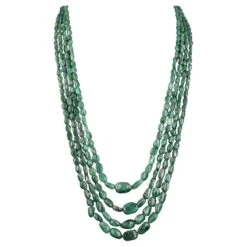 Unknown 450 Carats Of Earth Mined Emeralds Set In A 4 Strand Necklace