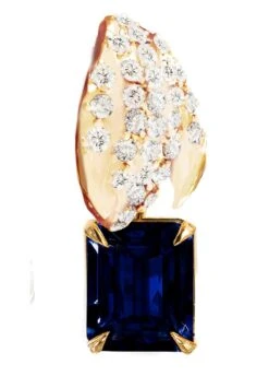18 Karat Yellow Gold Clip-on Earrings With Sapphires And 62 Diamonds 17 18 Karat Yellow Gold Clip-on Earrings With Sapphires And 62 Diamonds -Mode Bijouterie Magasin ygsapphirel 3 master