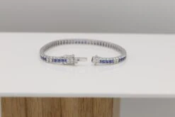 Unknown Sapphire And Diamond Tennis Bracelet 18 Karat White Gold -Mode Bijouterie Magasin z older 10 master