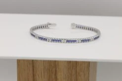 Unknown Sapphire And Diamond Tennis Bracelet 18 Karat White Gold -Mode Bijouterie Magasin z older 5 master